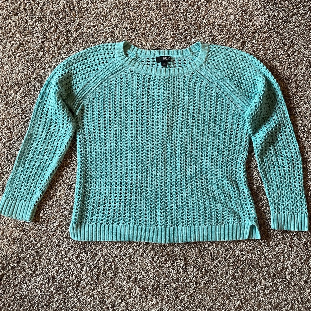 A.N.A. Turquoise Lightweight Knit Sweater Women’s Large EUC